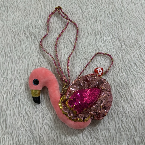 TY “GILDA” SEQUIN pink sparkling flamingo purse - Picture 4 of 9